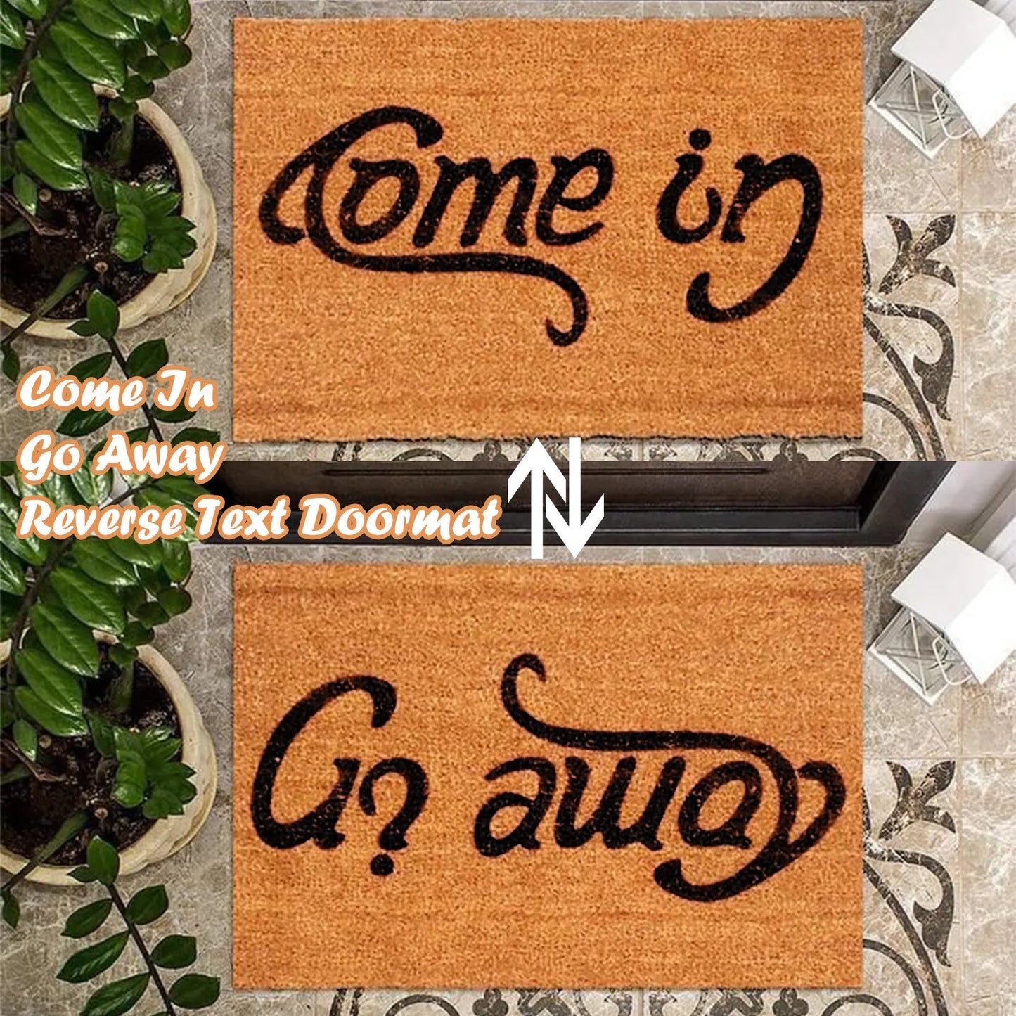 Modern Doormat Welcome-Go Away Come In Doormat