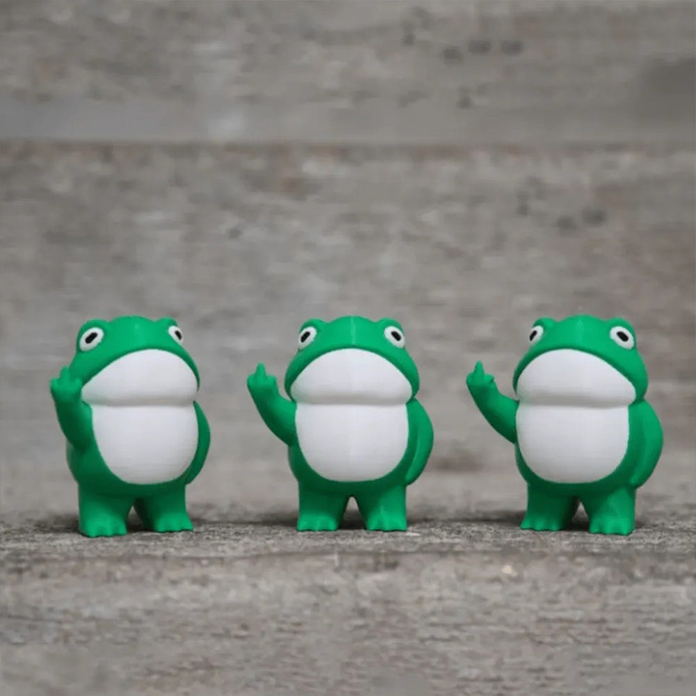 Rebellious Frog Figurine