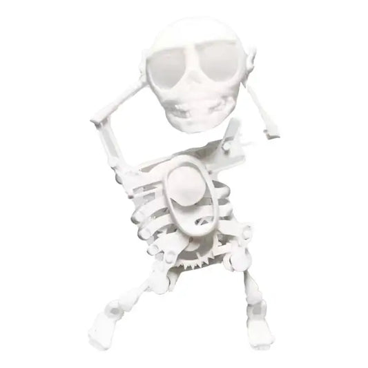 3D Dancing Skeleton Spooky Dancing Posable Skeleton Cartoon Animal Mini Skull Figurine Educational Toy Children Christmas Gift