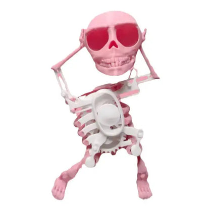 3D Dancing Skeleton Spooky Dancing Posable Skeleton Cartoon Animal Mini Skull Figurine Educational Toy Children Christmas Gift