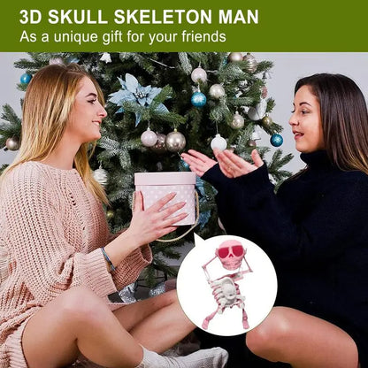 3D Dancing Skeleton Spooky Dancing Posable Skeleton Cartoon Animal Mini Skull Figurine Educational Toy Children Christmas Gift