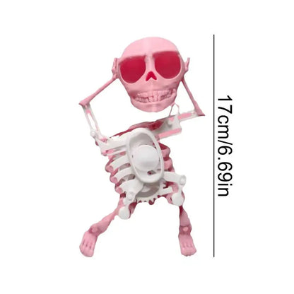 3D Dancing Skeleton Spooky Dancing Posable Skeleton Cartoon Animal Mini Skull Figurine Educational Toy Children Christmas Gift