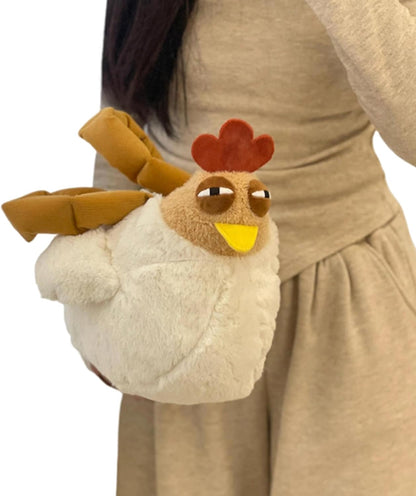 Funny Cartoon Chicken Plush Handbag