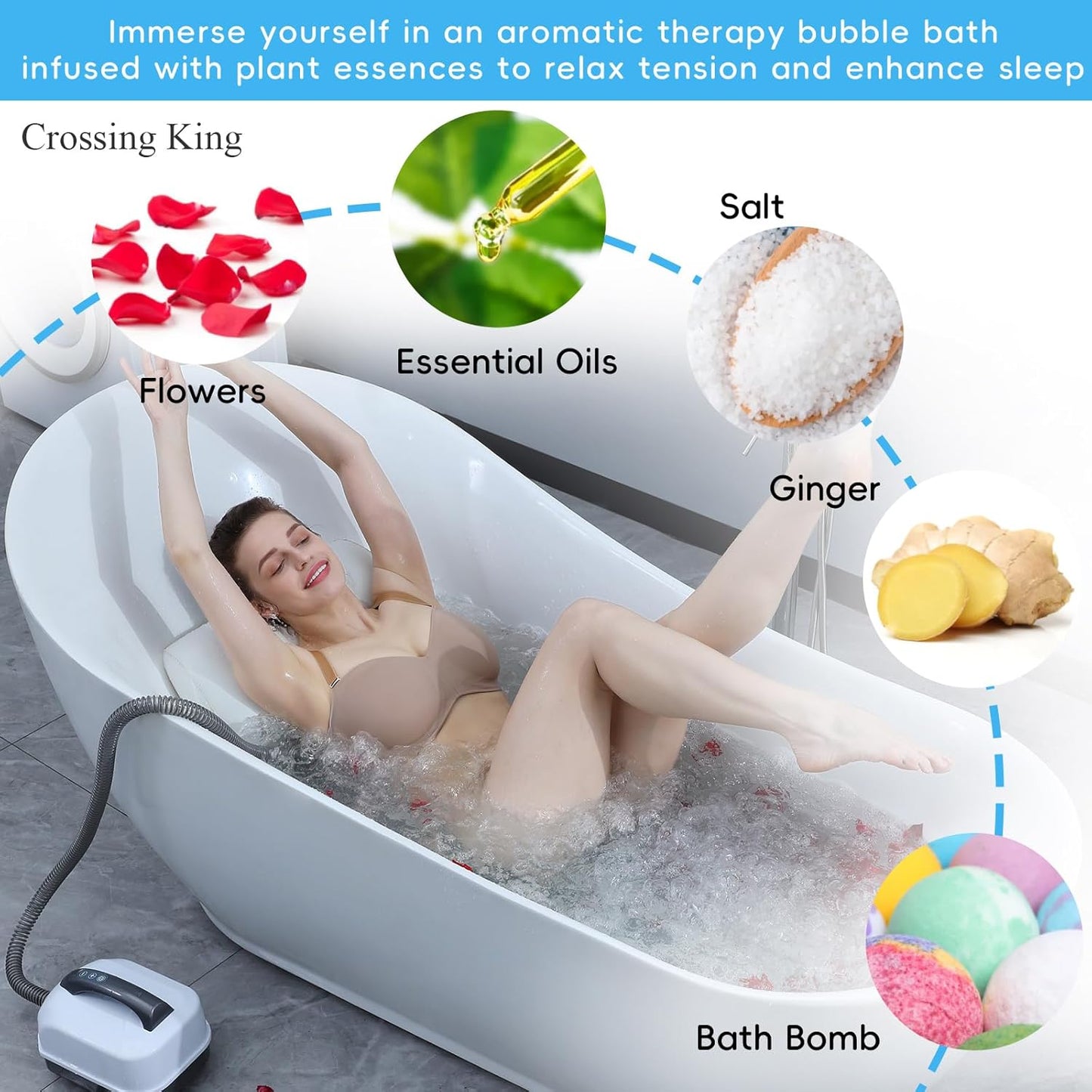Bath Spa Massage Mat: Portable Bubble Bath Machine for Tub