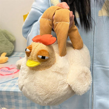 Funny Cartoon Chicken Plush Handbag