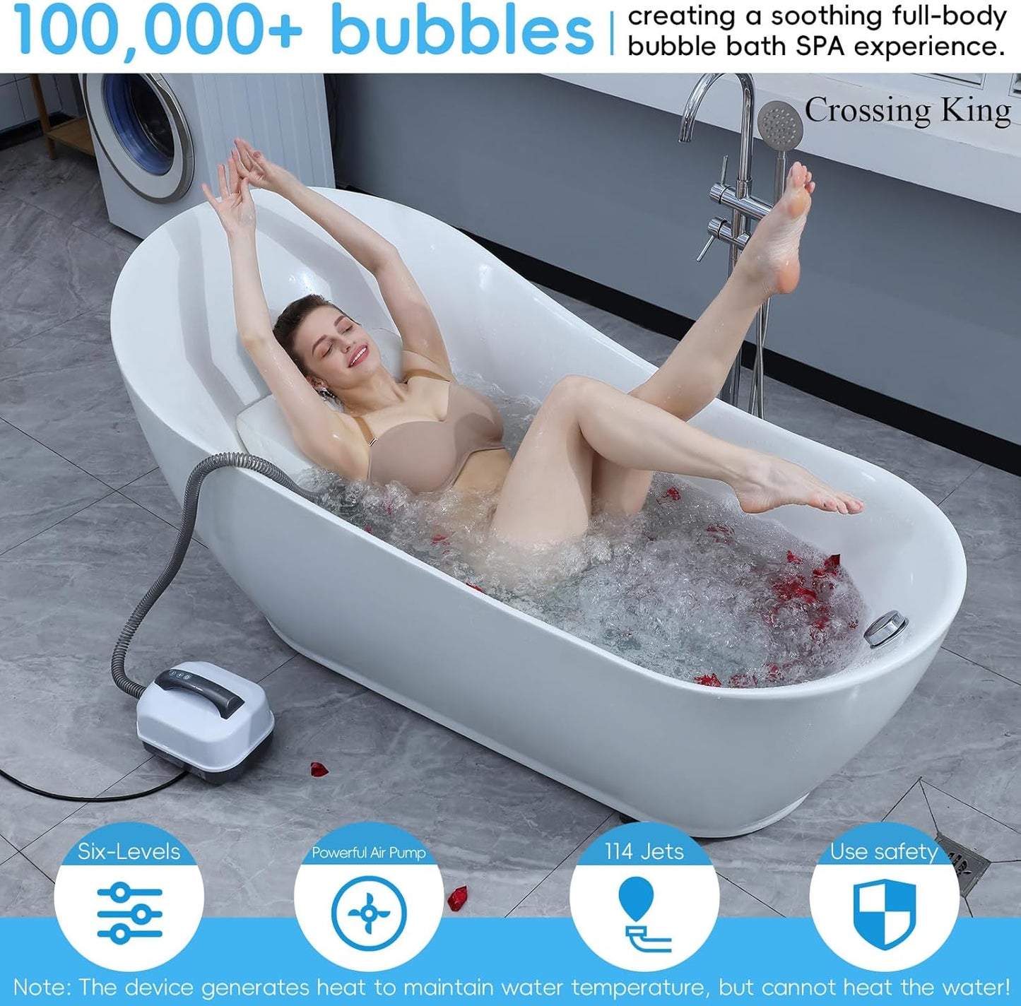 Bath Spa Massage Mat: Portable Bubble Bath Machine for Tub