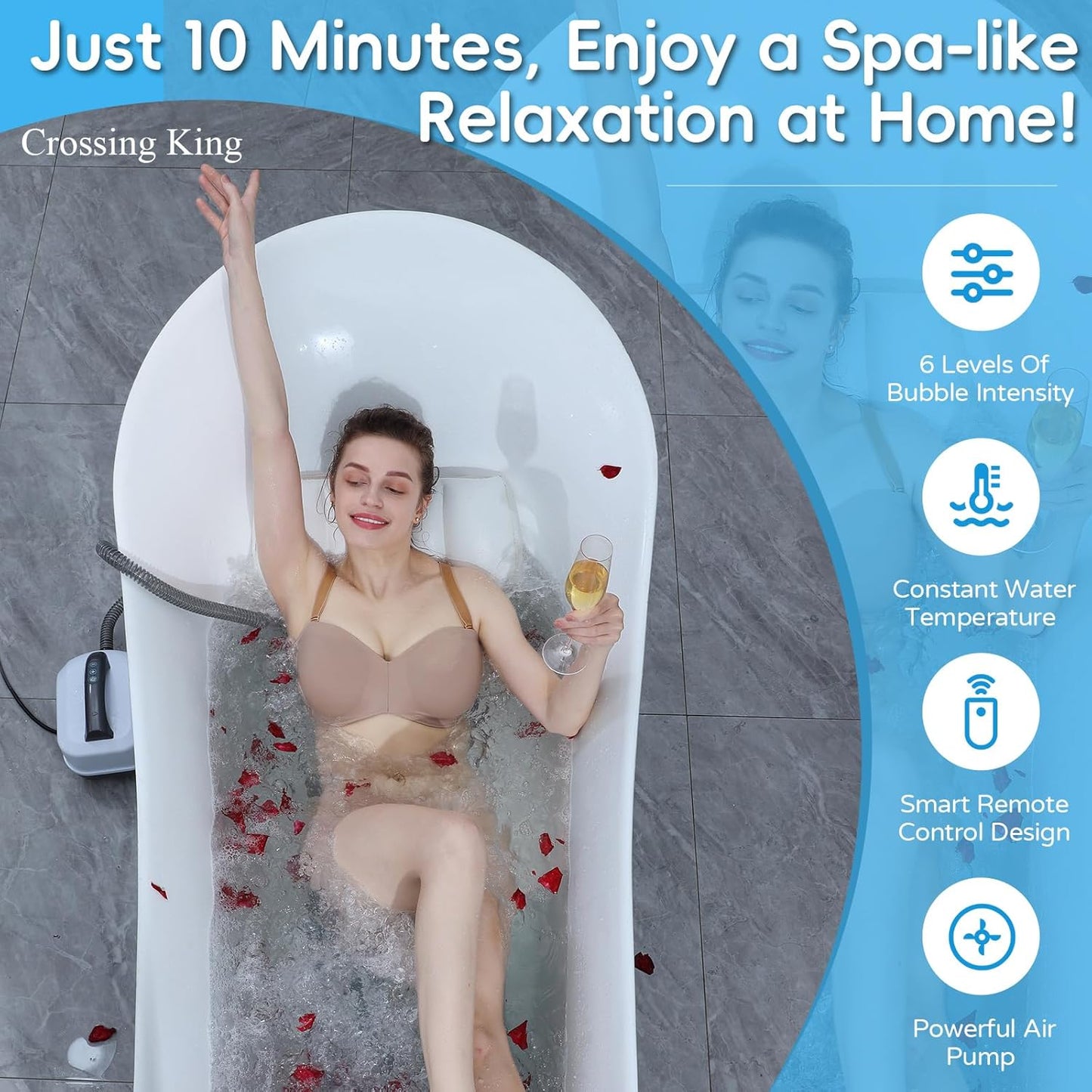 Bath Spa Massage Mat: Portable Bubble Bath Machine for Tub