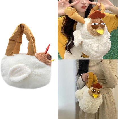 Funny Cartoon Chicken Plush Handbag