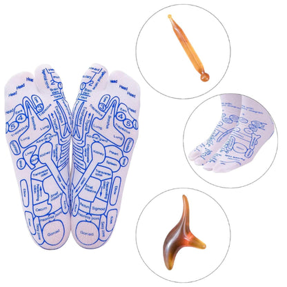 Reflexology socks with massage tool