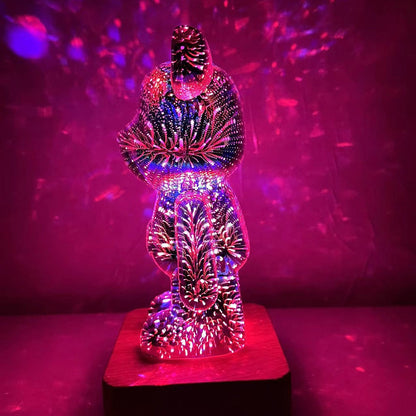 3D Fireworks Bear Lamp USB Led Night Light