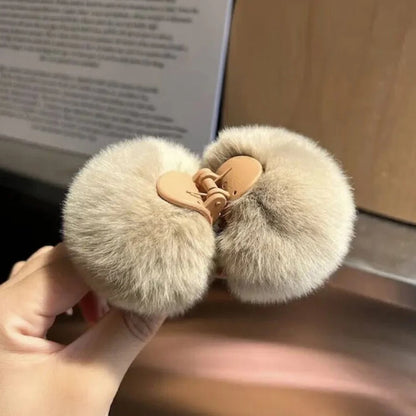 Fluffy Plush Hair Clips