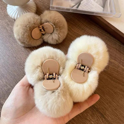 Fluffy Plush Hair Clips