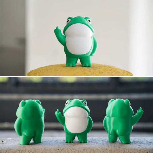 Rebellious Frog Figurine