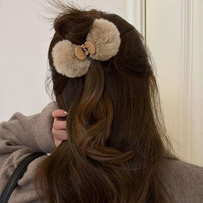 Fluffy Plush Hair Clips