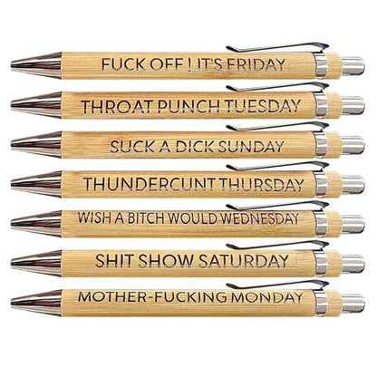 Sarcastic Weekly Mood Pens (Set Of 7)